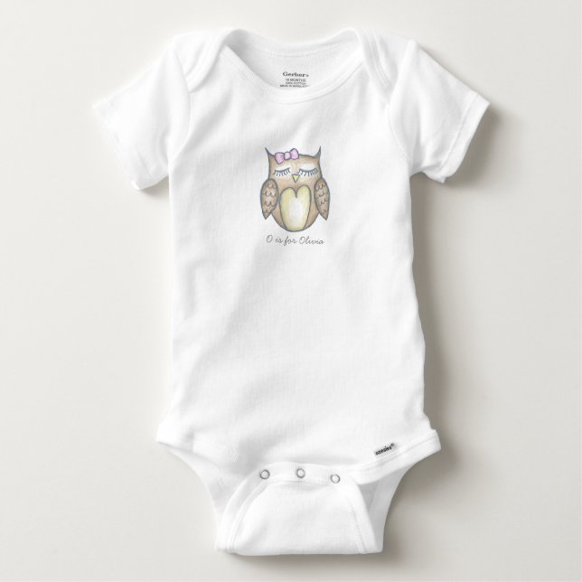 Sömnig Uggla Baby Bodydress - Anpassa text Tröja (Framsida)