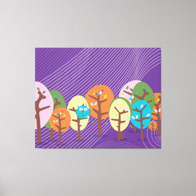 Sömnig Uggla Canvastryck (Framsida)