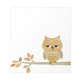 SÖMNIG UGGLA i ANTECKNINGSBLOCKET TRÄD Anteckningsblock