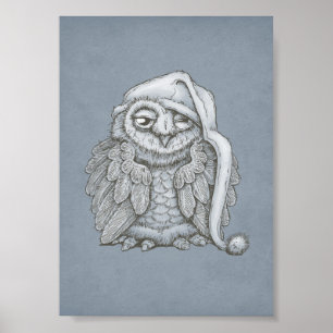 Sömnig Uggla Poster