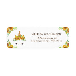 sömnig Unicorn-returadressetikett Returadress Etikett