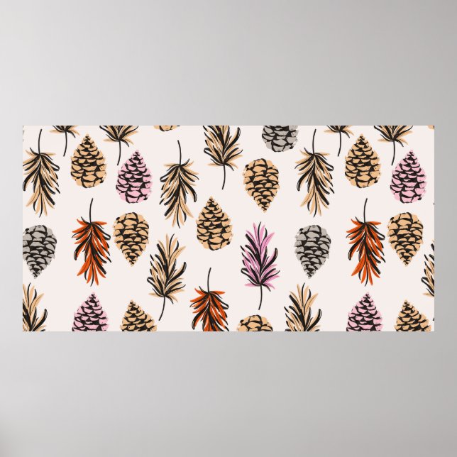 Sömnig vintage Sömlös färg höstinslag av Poster (Framsidan)