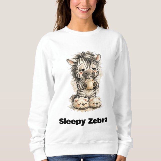 Sömnig Zebra T Shirt (Framsida)