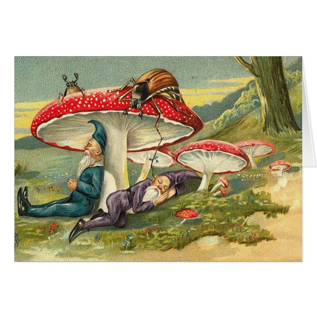 Sömniga älvor hälsningskort (Framsidan Horizontal)