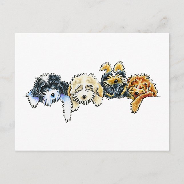 Sömniga Cockapoos Vykort (Framsida)