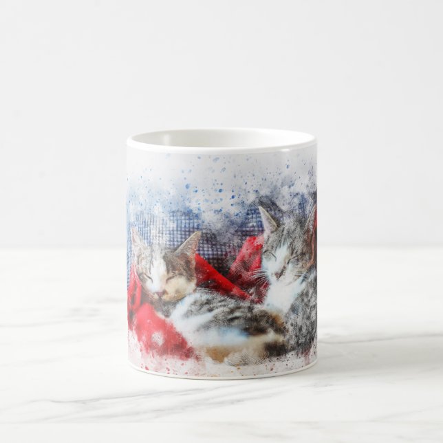 Sömniga kattungar kaffemugg (Center)