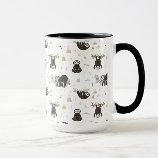 Sömnigt sött Slothmönster Mugg (Höger)