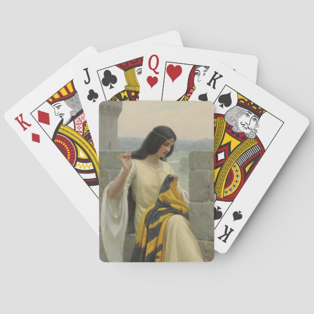 Sömning av Flagga (medeltida kvinnor) Casinokort (Baksidan)