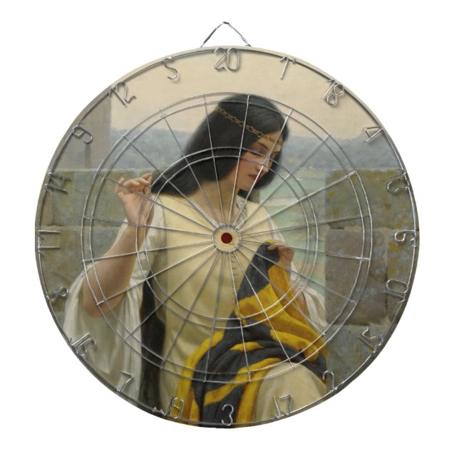 Sömning av Flagga (medeltida kvinnor) Darttavla (Framsidan)