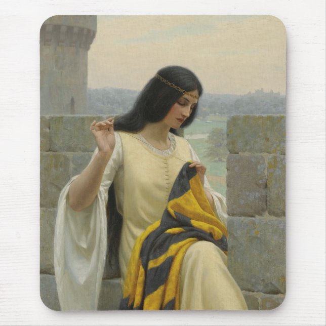 Sömning av Flagga (medeltida kvinnor) Musmatta (Framsidan)