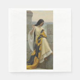 Sömning av Flagga (medeltida kvinnor) Pappersservett