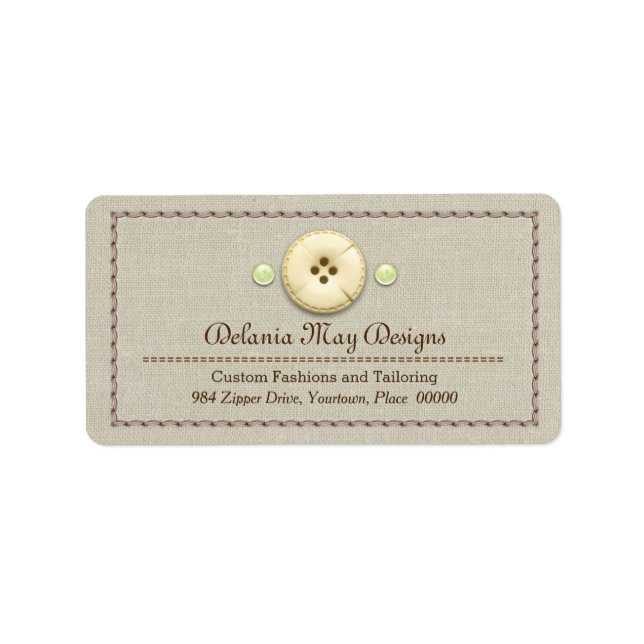 Sömning och knappar för sjömansskydd adressetikett (Framsidan)