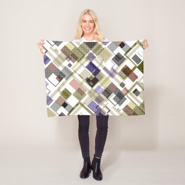 Sömnlös martborrblaj mönster grönt fleecefilt (På plats)