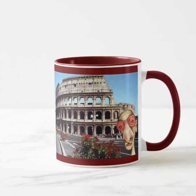 Sömnlös person besöker Rome Colisseum Mugg (Höger)