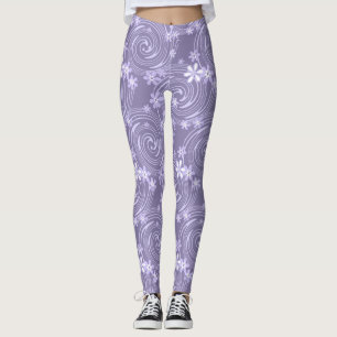 Sömnlös vivel lavander färg blommor flora leggings