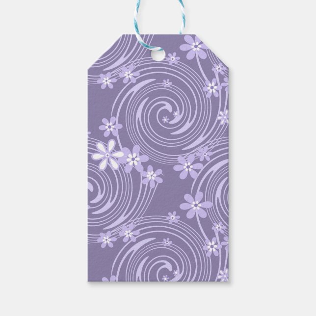 Sömnlös vivel lavander färg blommor flora presentetikett (Framsidan)