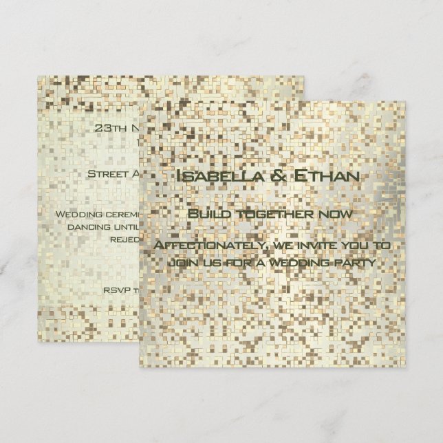 Sömnlöshet och beige små fyrkanter eller plattor inbjudningar (Fram/baksida)