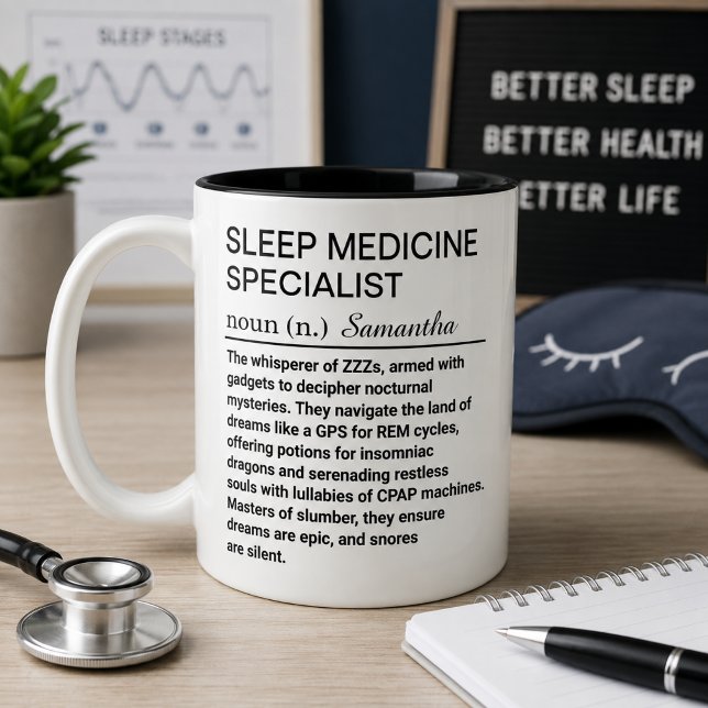 Sömnmedicinsk specialistdefinition mugg (Skapare uppladdad)