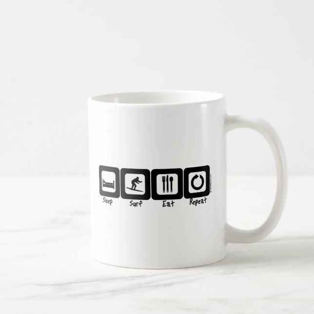 Sömnsurfa äter repetition kaffemugg (Höger)