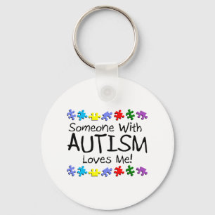 Somone med Autism älskar mig (PP) Nyckelring