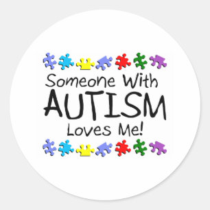 Somone with Autism Kärlek me (PP) Runt Klistermärke