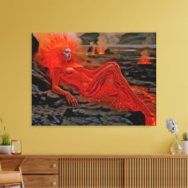 ’Sömpande magma’ - Volcanic Woman Porträtt Canvastryck