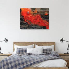 ’Sömpande magma’ - Volcanic Woman Porträtt Canvastryck