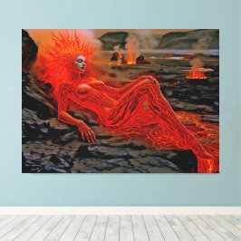 ’Sömpande magma’ - Volcanic Woman Porträtt Canvastryck