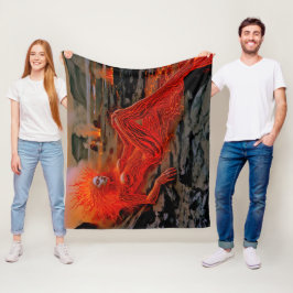 ’Sömpande magma’ - Volcanic Woman Porträtt Fleecefilt