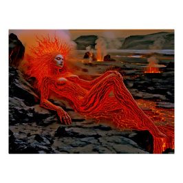 ’Sömpande magma’ - Volcanic Woman Porträtt Perfect Poster