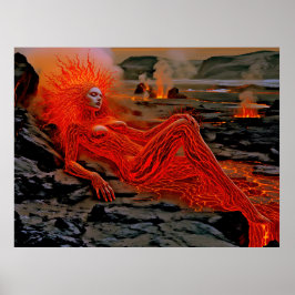 ’Sömpande magma’ - Volcanic Woman Porträtt Poster