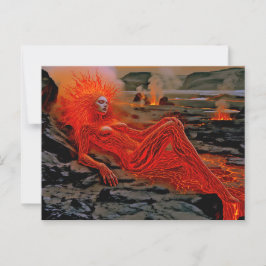 ’Sömpande magma’ - Volcanic Woman Porträtt Vykort