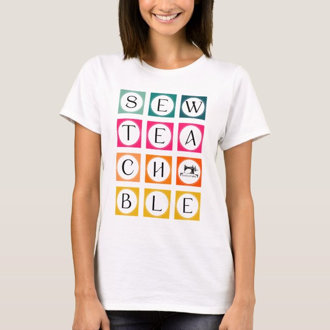 Sömunderbara färgglada rutor t shirt (Framsida)