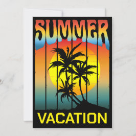 SOMVACATION BEACH HANDFLATAN TRÄD SUNSET INBJUDNINGAR