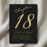 Son 18-årsdag 18 år gammal svart guld fest inbjudningar<br><div class="desc">Gör din sons 18-årsdag extra speciell med denna fantastiska svarta och gyllene inbjudan från Zazzle! Våra svarta anpassade festinbjudningar har en vacker skrivstil med feta gyllene accenter för en lyxig touch. Anpassa detaljerna för din händelse på baksidan av kortet. Samla din närmaste familj och vänner och fira denna milstolpe med...</div>