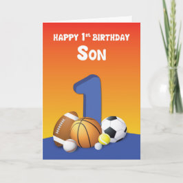Son 1:a födelsedag Sports Bollar Kort