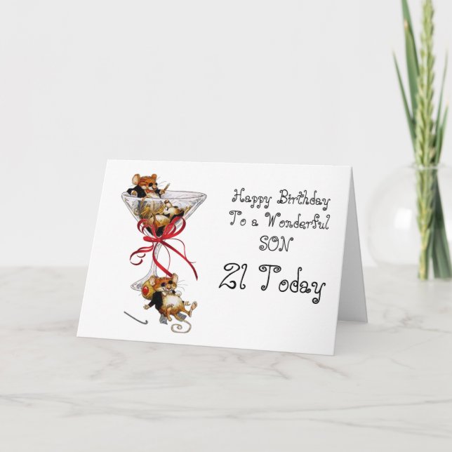 SON 21:E BIRTHDAY-KORT KORT (Framsida)