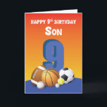 Son 9th Birthday Sports Bollar Kort<br><div class="desc">Din unge son har dribblat in i många sportfantasters hjärtan. För hans kommande födelsedag är det ett måste att du ge honom detta kort. Han kommer definitivt att ta kärlek.</div>