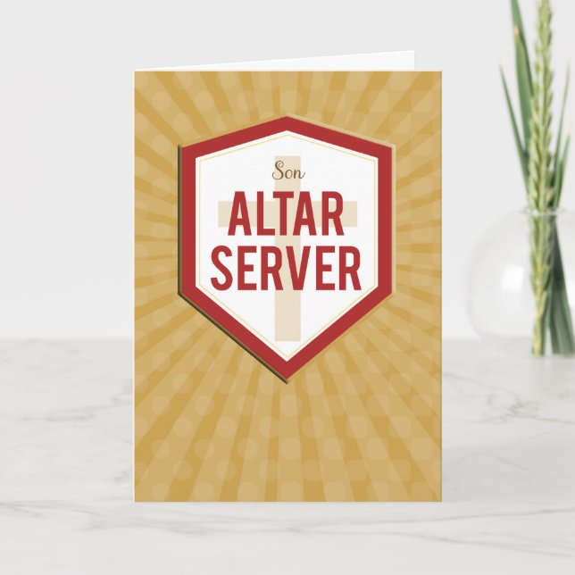 Son Altar Server Grattiss Starburst Kort (Framsida)