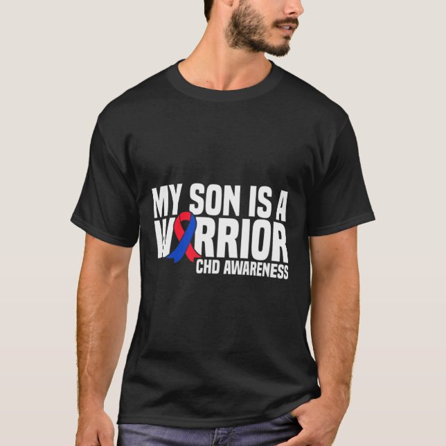 Son är ett krigare barn, medfödd hjärtsjukdom, kri t shirt (Framsida)
