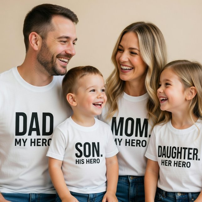 Son är hans hjälthemd Matchande fader- och sonkläd T Shirt (Skapare uppladdad)