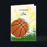 Son Basketball Birthday Card Kort<br><div class="desc">Ge din basketboll som älskar en baseboll och ett fladdermus-kort med ett explosivt baskettema! En basket och fladdermus med ord till en underbar son.</div>