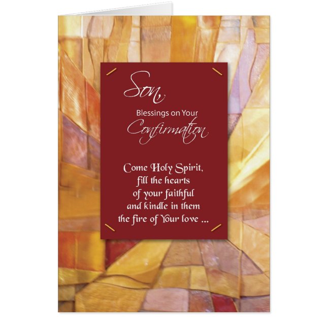 Son-bekräftelse Red Fire Hälsningskort (Framsidan)