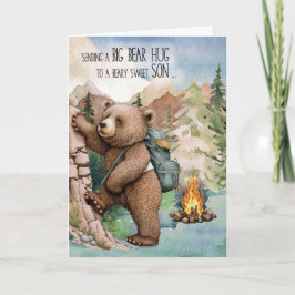 Son Big Bear Hug Away vid sommarlägret Kort