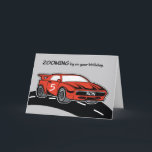 Son Birthday Age 5 Red Sports Car Kort<br><div class="desc">Det röda sportärtet på kortet är tävla och zoomning på din sons femårsdag. Ge honom det här kortet till  ett roligt födelsedagsmeddelande som säkert ger honom ett leende på ansikte.</div>