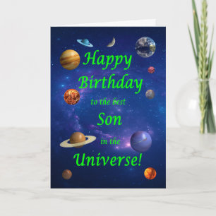 Son Birthday Best i Universe Kort