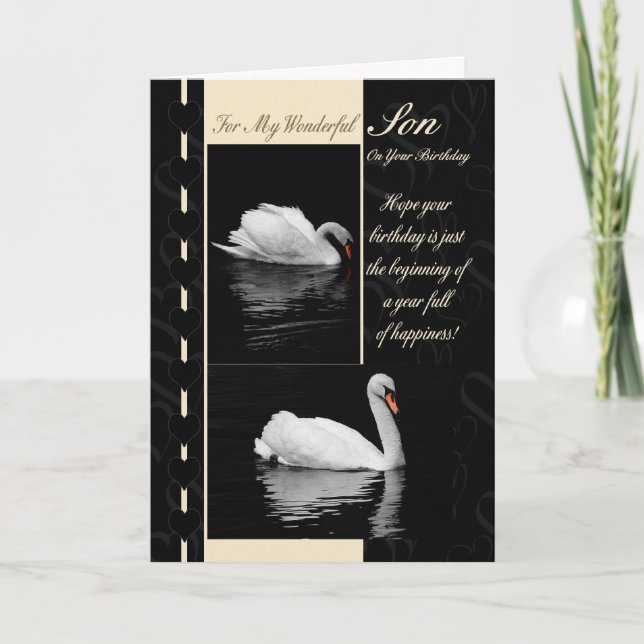 Son Birthday Card Svanar Kort (Framsida)