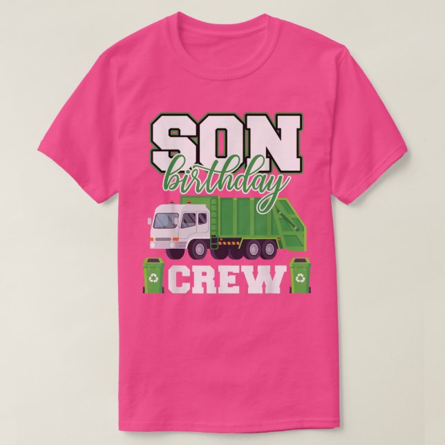 Son Birthday Crew Garbage Truck Family Matching Bi T Shirt (Design framsida)