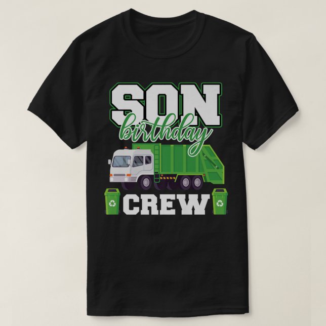 Son Birthday Crew Sopor Lastbil-familjen Matching  T Shirt (Design framsida)
