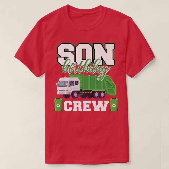 Son Birthday Crew Sopor Lastbil-familjen Matching  T Shirt (Design framsida)